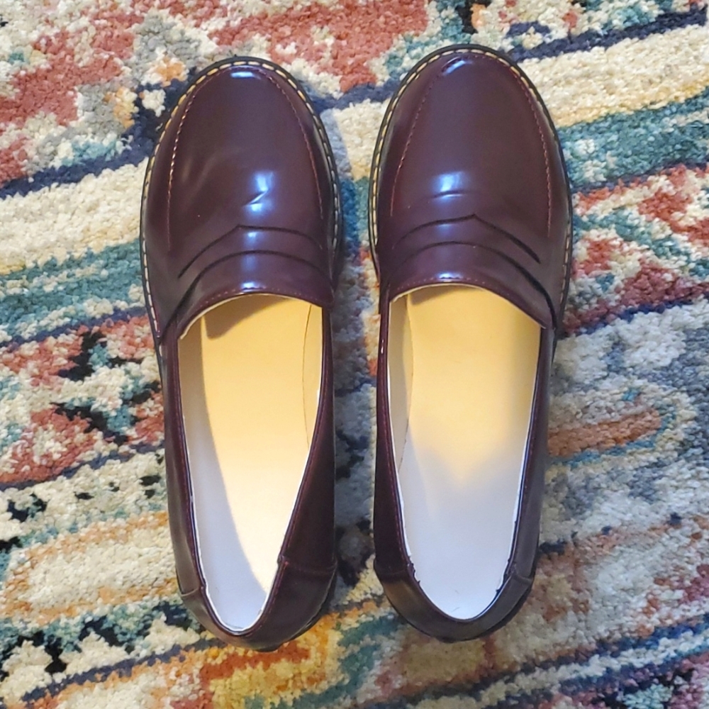 Loafers Burgundy Platform